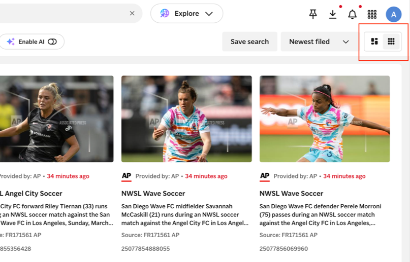 Viewing and Managing Search Results (AP Newsroom)